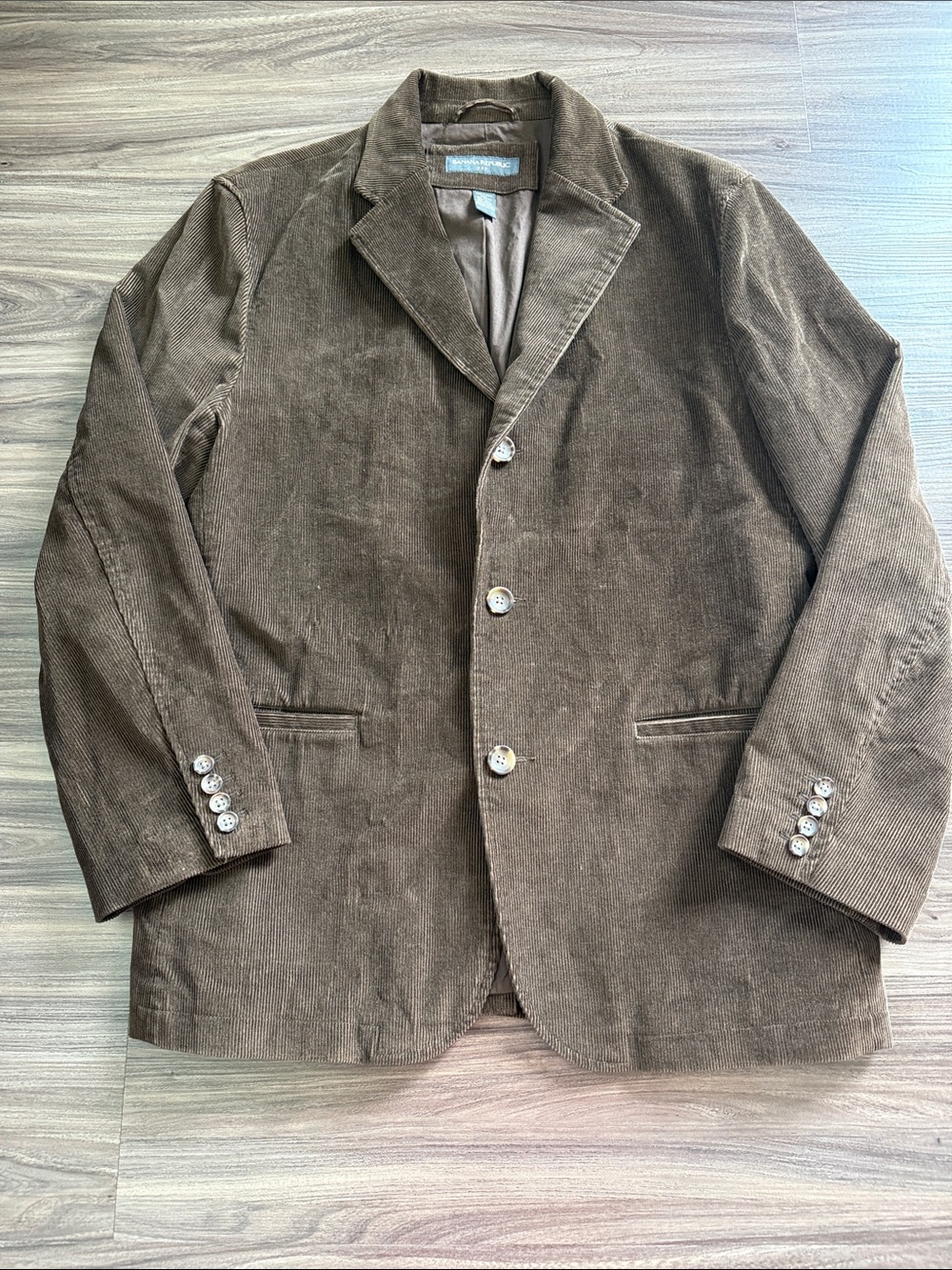 Men's Large Banana Republic Brown Corduroy Blazer - Classic Single-Breast